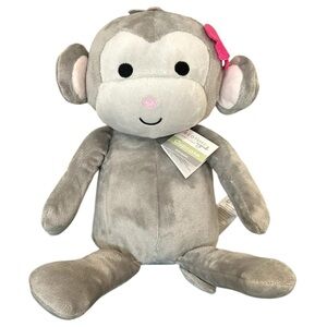 NWT Plush Monkey by Lambs & Ivy Cupcake Gray Pink Flower 2021 BEDTIME ORIGINALS